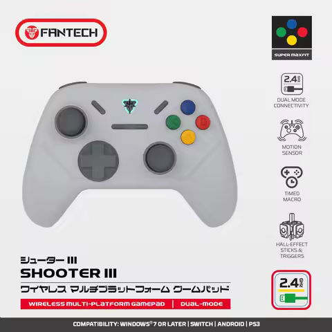 FANTECH SHOOTER III WGP13S Wired and Wireless game Controller 1000Hz Hall-Effect Sticks and Triggers