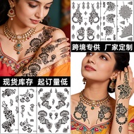 Black Tattoo Stickers Waterproof Henna Tattoo Flower Henna Lace Temporary Tattoo India Henna Tattoo#