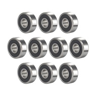 R4A-2RS 10 PCS Deep Groove Ball Bearing ID 1/4"×OD 3/4"×Width 9/32" Double Black Rubber Sealed Ball 