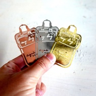 日本中古Agnes b 金銀銅三色金屬片通花書籤高級二手古著珠寶首飾