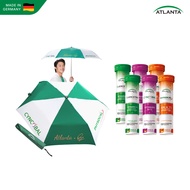 [6 หลอด+ร่ม] วิตามินเม็ดฟู่ Atlanta Cyncobal Vitamin B12 + Quercetin Vitamin C 1000 mg. + Physocal M