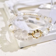 純粹 小熊 珍珠貝母 | 白月光 | 白水晶 |水晶手鍊A12-1