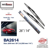 Honda City (Year 2014) Windscreen Wiper Size 26" & 14" (1 Pair) - BOSCH ADVANTAGE BA2614