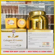Combo Kem Body Collagen X3 Luxury và Kích trắng X3 Đông Anh Chính hãng - Kèm Phiếu bảo hành