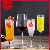 [CRAZYSPE]Plastic Transparent Unbreakable Silicone Plastic Wine Glass Cups Bar Home Goblet