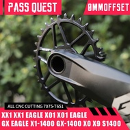 PASS QUEST-MTB Bike Narrow Wide Crankset, Black, Direct Mount for GXP XX1, X1, X01, XX, GX, NX, SX DUB, Gravel Bike 28-44T, 0mm