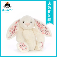 Jellycat 客製化刺繡 / 經典櫻花白碎花兔/ 31cm