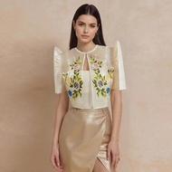 Amyenjoylife Modern Filipiniana Bolero Crop Puff Sleeves Elegance Top