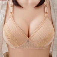 HuoYuan【Ready Stock】Wireless Bra B C D Cup Big Size 36-44 Push Up Bra Thin Sponge Cotton Lining Non-
