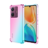 VIVO Y02s Y17s Y35 Gradient Transparent TPU Casing Soft Silicone Anti-fall Mobile Phone Case Cover