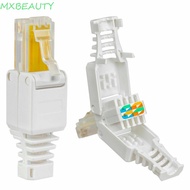 MXBEAUTY1 RJ45 Connector 8P8C Portable Connectors Tool-less POE Crystal Head