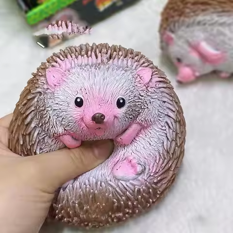 Kawaii Animals Cartoon Hedgehog Decompression Toys TPR Quick Rebound Squeeze Toys Fidget Toys Kids F