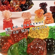 Germany flavour 4d mix fruit jelly / 4d dinosaur 🦖 gummy candy oily jelly