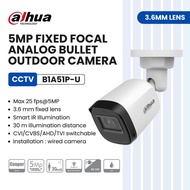 DAHUA CCTV 4 In 1 Outdoor Bullet Camera Analog Full HD 5MP Fixed Lens 3.6mm Lens DH-HAC- B1A51P-U
