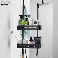 Black Hanging Bath Shelves Bathroom Shelf Organizer Nail-free Shampoo Holder Storage Shelf Rack Bathroom Basket Holder E