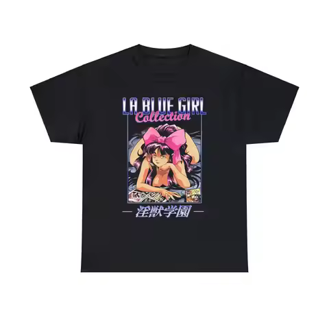 La Blue Girl T Shirt Toshio Maeda Vhs Collector Vintage Anime Tentacle Demon Urotsukidoji Bible Blac