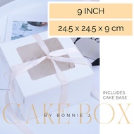 [SG Seller] 9 INCH CAKE BOX WITH WINDOW PASTRY BOX CHEESECAKE BOX BROWNIES BOX White Color (Include 