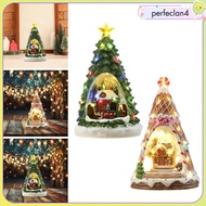 [Perfeclan4] Christmas Musical Box Figurine Plays 8 Songs Photo Props Decor Lighted Christmas