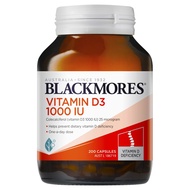Blackmores Vitamin D3 1000 IU แบลคมอร์ส วิตามินดี 3 1000 ไอยู 200 Capsules