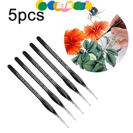 TMOY 5Pcs 00000 Precision Fine Tip Paint Brush Set For Acrylic Models Mini Miniature Detail Nylon Ha
