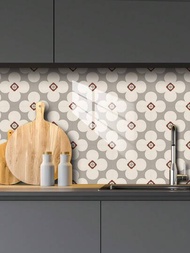 10入組家居裝飾牆貼PVC磁磚貼紙，適用於臥室、浴室、廚房