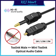 Toslink to Mini Toslink Optical Audio Cable Hi-Fi Sound Quality 1M/1.5M/2M | Murah & Berkualiti