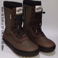 Sepatu Vans Snow Boots Standard MTE Leather V Zip Brown Old Skool School Oldskool High Sk8-Hi Origin