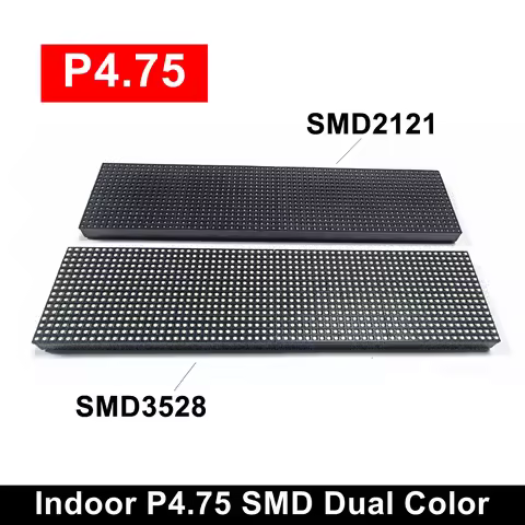 Indoor P4.75 SMD Red White Single Dual Color LED Module 304x76mm Moving Display Panel 64x16 Pixels R