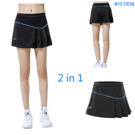 LadiesGirls Fashion Tennis Match Skort Attached Tights Anti-light Skirt Quick-drying Breathable Badminton Skirt