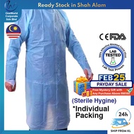 【Ship Today-KL】Medical CPE Gown【Individual Sterile Pack】KKM Approved【CE】Isolation Gown - Plastic Apr