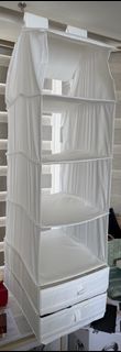 White Fabric Hanging Storage Organizer with Shelves