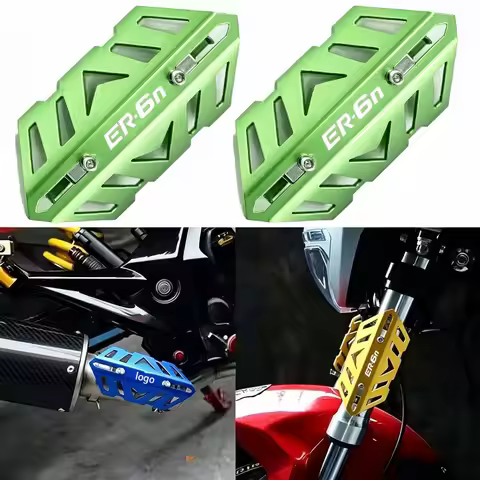 For Kawasaki ER-6N ER6N ER 6N Motorcycle front fork protective cover and exhaust pipe decorative cov