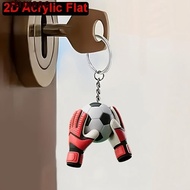 FEISHANG Football Keychain, 2D Flat Graduation Gifts Bag Hanging, Charms Pendant Cute Acrylic Footba
