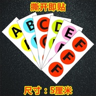5cm Round Letter ABCD Letter Sticker PVC Waterproof Self-Adhesive Desktop Logo Letter Sticker Label 