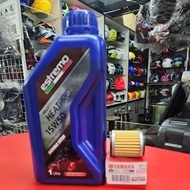 HARI RAYA PACKAGE ENGINE OIL 4T ESTREMO 15W50 HEATPRO FULLYSYNTHETIC + OIL FILTER  LC135/Y15ZR/FZ150