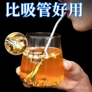 Stainless Steel Straw Spoon Dual-use Creative Coffee Stirring Spoon Eco-friendly Drinking Tube Court