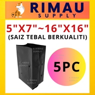 5PC Polybag UV Black Thick Polibag Hitam Tebal Nursery Plant Poly Bag Fertigasi Plastik Semaian Benih (Small Size) 种植袋