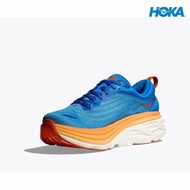 H&K men bondi 8 wide running shoes - coastal sky / vibrant orange IAUD HFKD G4Y0