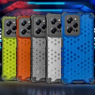 เคสโทรศัพท์พีซีไฮบริดเกราะรังผึ้งสำหรับ Xiaomi 15 Pro 14T 13T สีแดง Mi Note 14 4G Note14 Pro Plus + 