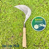 Arit Pengaritan Model Semar Baja Isen Asli - Sabit Lebar Pemotong Rumput Super Tajam - Aret Pembabat