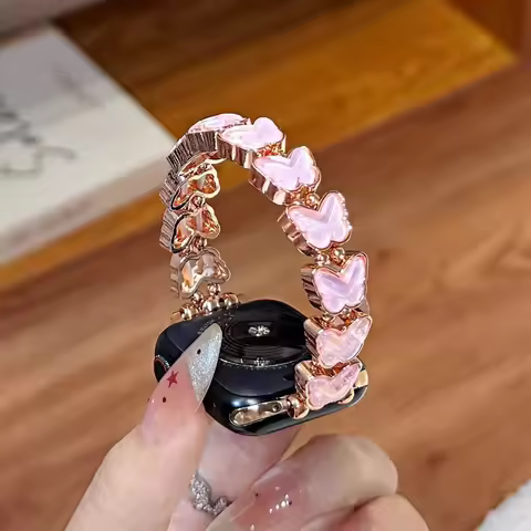 Elasticity Butterfly Diamond Band For iWatch Ultra 10 9 8 42mm 45 46mm 49mm Woman Bracelet Strap For