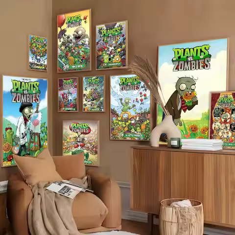 Classic Game P-Plants Vs Z-Zombies Good Quality Prints and Posters Waterproof Paper Sticker Coffee H