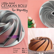 Loyang Cetakan Bolu Kue Basah 24 cm Anti Lengket Allumunium Tebal Model Cantik 4 Bentuk lebaran