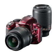 【Excellent】 Nikon D3100 Red Digital SLR Camera with 200mm Double Zoom Kit (D3100RDWZ200)