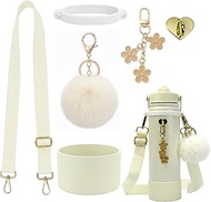 Insulated Water Bottle Accessories Set,Including Water Bottle Shoulder Strap,Siliocne Boot,Keychain 