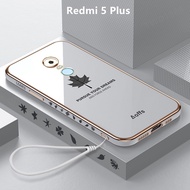 Casing Redmi 5 Plus Case Plating Maple Leaves Cover Soft TPU Phone Case Redmi 5 Plus