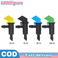 LANfigure 50pcs 4L/8L/16L Flag Dripper 1/4" Barbed Steady Flow Micro Drip Irrigation Emitter Garden 
