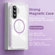 Magnetic Clear Shockproof Case For Samsung A57 A37 A27 S25 Plus S24 Ultra S23 Hard Acrylic Phone Cas