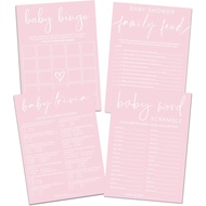 Permainan Baby Shower untuk Perempuan – Set 4 Permainan Baby Shower yang Lucu untuk 30 Tetamu, Baby 
