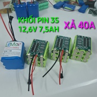 Khối pin 3S 126V 75AH. XẢ liên tục 40A Cực mạnh. (Pin mới) Chuyên dùng cho máy Khoan cắt mài cầm tay